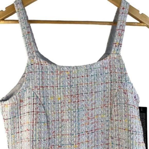 Sister Jane Sleeveless Baby Blue Multicolored Tweed Mini Dress Small NWT - Picture 3 of 11
